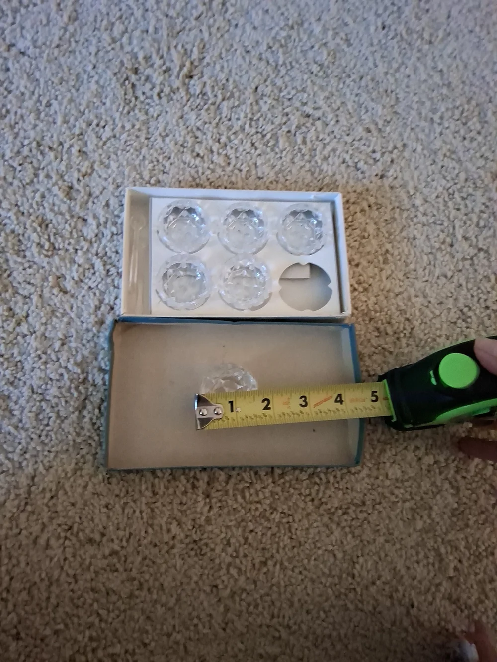 Vtg Set of 6 Salt Crystal Bowls & 2 Spoons Cut Glass Made in Japan w/Box